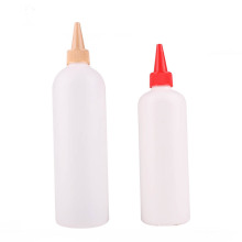 HDPE plastic Boston Shoulder with long nozzle applicator squeeze bottles for hair oil